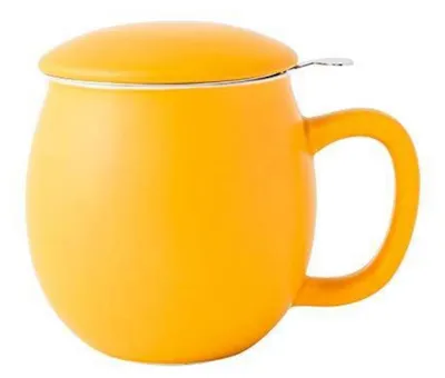 Immagine prodotto di Tazza da tè in Vetroceramica con infusore e coperchio, giallo opaco, 360 ml
