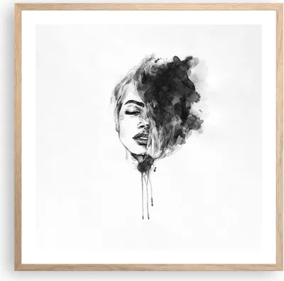 Produktbild von Gerahmtes Poster - Rahmen in heller Eiche - Frau Gesicht Abstraktion - 60x60 cm - Wand Bild - Wanddeko - Wandbilder - Kunstposter - Wandposter - Bilderrahmen - Bilder - Kunstdruck - P2NAC60x60-4934