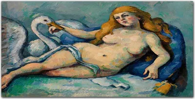 Produktbild von Coloray Küchenrückwand 100x50 Spritzschutz aus Glas - Leda und der Schwan Paul Cézanne