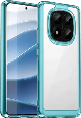 Obrázek produktu pro Pouzdro pro Xiaomi Redmi Note 14 Pro+ 5G průhledné, nárazuvzdorné TPU silikonové ochranné pouzdro nebesky modré