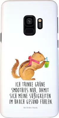 Produktbild von Mr. & Mrs. Panda Samsung Galaxy S9 Handyhülle Eichhörnchen Smoothie - Weiß - Geschenk, Handy Case, Schutzhülle, Green Smoothies, Cover, Hülle, Diät, Streifenhörnchen