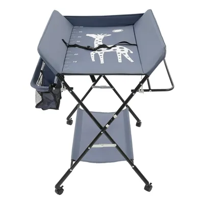 Produktbild von Baby  Wickeltisch  Wickelkommode Wickelauflage    Wickel Auflage Pflegetisch mit Sicherheitsgurt und Ablagefächern Wickelkombination (Mit Rollen)  bis 15kg