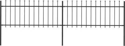 Produktbild von Gartenzaun mit Speerspitzen Stahl 3,4 x 0,8 m Schwarz
