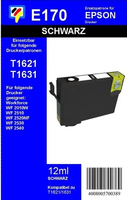 Produktbild von T1631XL - Dr. Inkjet Ersatzpatrone - schwarz - mit 12ml Inhalt ersetzt T1631XL