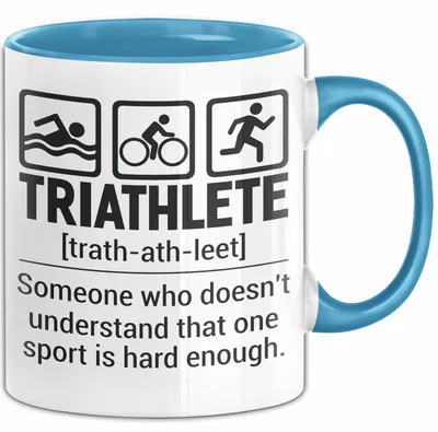 Produktbild von Triathlet Tasse Geschenk Ein Sport Ist Nicht Genug Triathlon Geschenkidee (Blau)