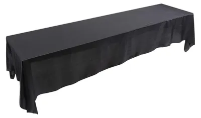 Produktbild von Abwaschbare Tischdecke rechteckig 145 x 320 cm schmutzabweisend schwarz Polyester