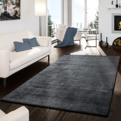 Produktbild von TT Home Teppich Handgemacht Modern Edel Hochwertig Viskose Baumwolle Meliert Grau Größe 80x150 cm