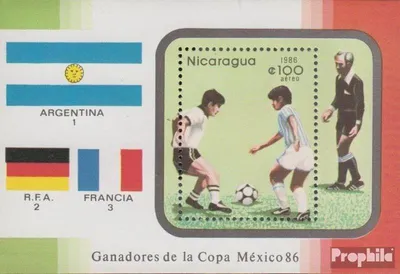 Produktbild von Briefmarken Nicaragua 1986 Mi Block171 (kompl.Ausg.) postfrisch Fußball-WM 86, Mexiko