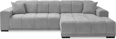 Produktbild von Wohnlandschaft >Puppet< Kopfteilverstellung, 2 Kissen, silbergrau - 301x113x195cm (BxHxT)