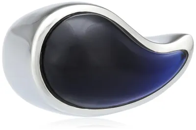 Imagen del producto de Anillo para mujer Esprit, modelo "drip drop", con una cuenta de vidrio azul y fabricado en acero inoxidable, talla 17. Código de producto: S.ESRG11567B170