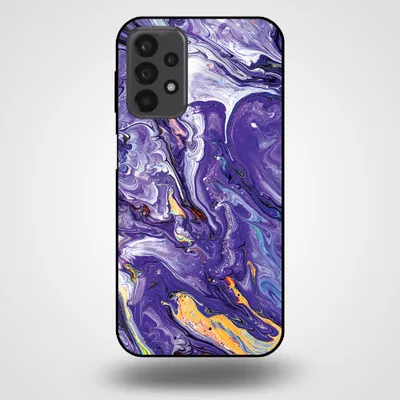 Obrázek produktu pro Smartphonica Pouzdro na mobil pro Samsung Galaxy A23 5G s mramorovým potiskem - Zadní kryt z TPU s mramorovým vzorem - Zlatý fialový