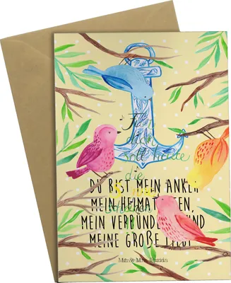 Produktbild von Mr. & Mrs. Panda babykarte Vögel Sonne - Geschenk, Dekoration, einladungskarten, dankeskarten, osterkarte, weihnachtskarten, Grußkarten