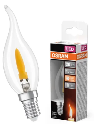 Produktbild von LED-Lampe mit Filament-Effekt, E14, 1W, 20lm, 1800K (warmweiß), 300° Abstrahlwinkel, Osram, KI-generiertes Bild