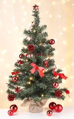 Produktbild von 20 LED Weihnachtsbaum Tannenbaum Christbaum Baum geschmückt rot 75 cm