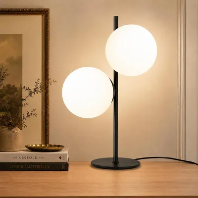 Obrázok produktu pre Čierna stolná lampa do obývačky - Moderný dizajn so spínačom