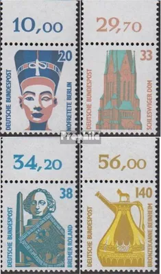 Produktbild von Briefmarken BRD (BR.Deutschland) 1989 Mi 1398A OR-1401A OR Oberrandstücke (kompl.Ausg.) gestempelt Sehenswürdigkeiten