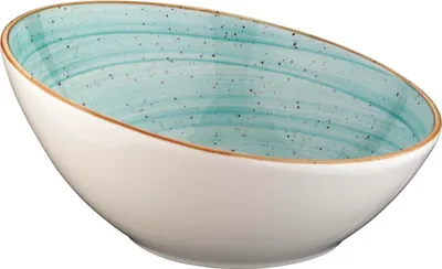 Produktbild von Bonna Premium Porcelain AAQVNT18KS Aura Aqua Bowl Schale, Obstschale, Schüssel, 17.4x18cm, 450ml, Porzellan, türkis, 1 Stück