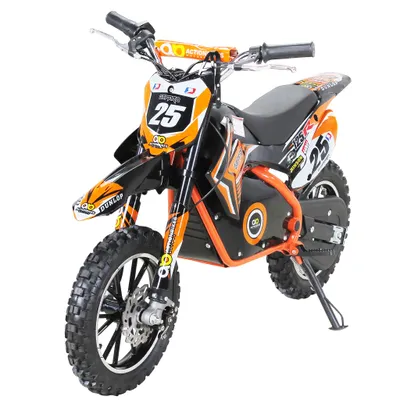 Produktbild von Actionbikes Motors Kinder Enduro Elektro Crossbike | 500 Watt - Bis 24 km/h - Motocross - Pocketbike - Cross Bike - Motorrad - Dirt Bike (Orange)