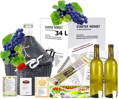 Produktbild von Starterset -Mach Wein selbst komplettes Weinset Wein selbermachen Weinballon (10 Liter)