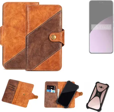 Produktbild von K-S-Trade Handyhülle Schutzhülle Bookstyle Case Wallet-Case kompatibel mit Xiaomi Civi 4 Pro Cover Klapphülle Kantenschutz Smartphone dunkelbraun