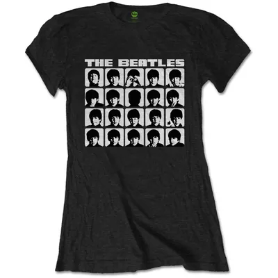 Produktbild von The Beatles Hard Days Night Faces Mono Black S Damen T-Shirt