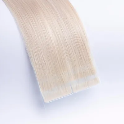Produktbild von chaarmant Tape In Extensions Invisible Echthaar 40 cm 25 g – Haarverlängerung #60 Hellblond