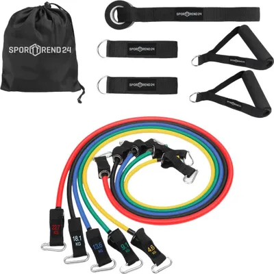 Produktbild von Sporttrend 24 - Expander Set 11tlg. | Fitnessband Widerstandsband Gummiband Komplett Set