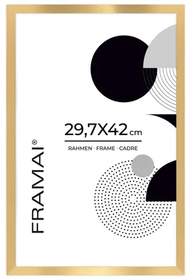 Produktbild von Gold Bilderrahmen 29,7 x 42 cm A3-Rahmen für Poster und Fotos FRAMAI®