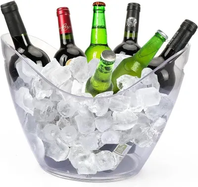 Produktbild von 8L Eiseimer Champagner Eimer,Eis Eimer,Eiskübel(Clear) | Eis Eimer,Weinkühler Sektkühler,Küchenobst und Gemüse Vorratsbehälter Behälter