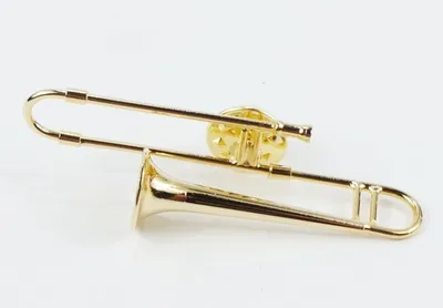 Produktbild von Miniatur Pin Posaune 5,5 cm vergoldet