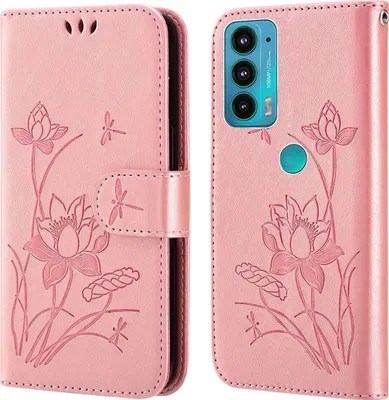 Zdjęcie produktu dla Pokrowiec König Design kompatybilny z Motorola Moto E20 / E30 / E40 - pokrowiec ze skóry syntetycznej na telefon komórkowy - różowy