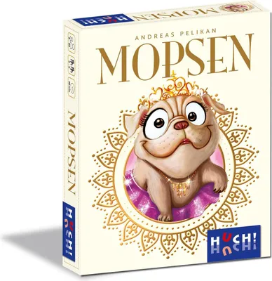 Produktbild von HUCH! | Mopsen | Kartenspiel | Gesellschaftsspiele | Familienspiele | Urlaubsspiele | Kinderspiele und Spiele für Erwachsene | Reisespiele | für 3 bis 5 Spieler ab 8 Jahren