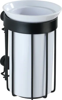 Produktbild von WENKO Zahnputz Becher Bürsten Halter Zahnpasta Bad Classic Plus Black