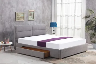 Zdjęcie produktu dla Łóżko MERIDA 160x200 szare z szufladą