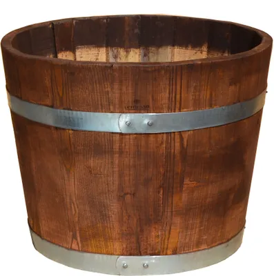 Produktbild von Kübel palisanderfarben lasiert, Pflanzkübel aus Kastanienholz 30 cm