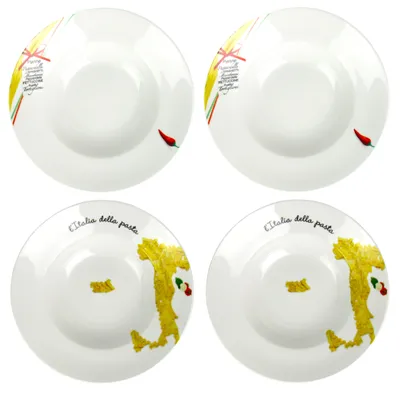 Produktbild von 4 Stück Retsch Arzberg XL Pastateller Porzellan Ø 27cm Italienisches Design Spaghettiteller Suppenteller Salatteller
