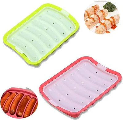 Obrázok produktu pre Silikónové formy na hotdogy – 2 ks – 6 priehlbín – na domáce použitie