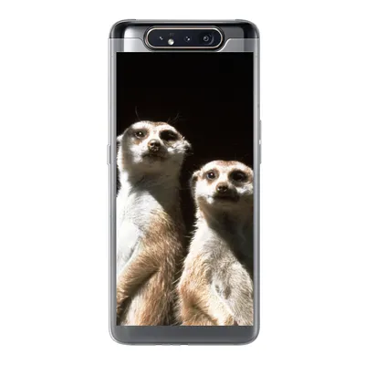 Produktbild von MuchoWow® Handyhülle Schutzhülle Hülle für Samsung Galaxy A80 Schwarz - Erdmännchen - Tiere Silikon Softcase Handy Hülle - Schutzdeckel