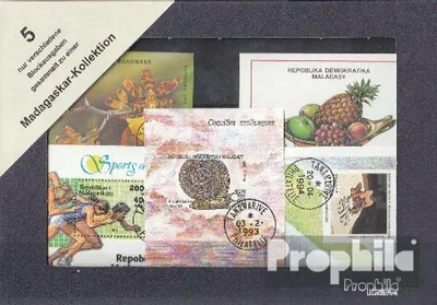 Produktbild von Briefmarken Madagaskar 5 verschiedene Blöcke