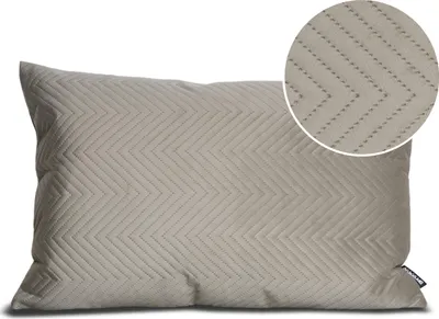 Zdjęcie produktu dla Geronimo | Poduszka dekoracyjna - Beżowa - 60x40 cm - Pikowana poduszka - Można prać w pralce - Zdejmowana poszewka - Antyalergiczna