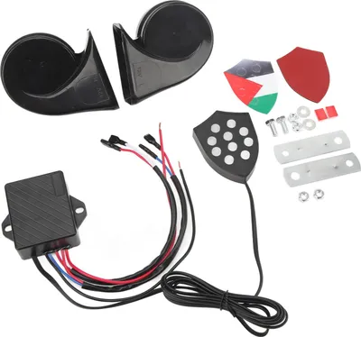 Immagine prodotto di Sistema di clacson elettronico, 12 V, 150 dB, suono di allarme, telecomando, adatto universalmente per auto, berline, camion, SUV