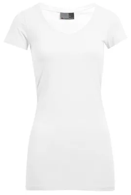 Image de Promodoro - T-shirt pour femmes, col en V, coupe étroite LT2752 (L) (blanc)