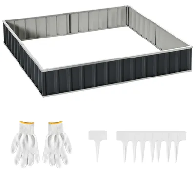 Produktbild von Hochbeet T-Form Metall Pflanzkasten Anthrazit 258x90x30cm XL Gartenbeet Pflanztrog Frostsicher & Wetterfest Verzinkter Stahl
