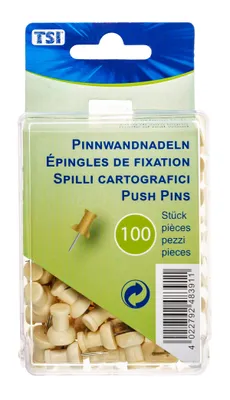 Produktbild von TSI Pinnwandnadeln Holz 100er Hängedose