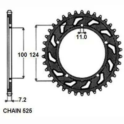 Produktbild von SUNSTAR Kettenrad 1-4437-38 Hinten für DUCATI MOTORCYCLES 999 Stahl