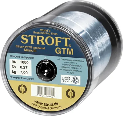 Produktbild von Stroft GTM Monofile Angelschnur, 1000m Länge, 0,27mm Durchmesser, 7,0kg Tragkraft