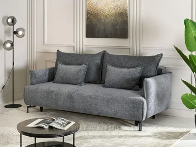 Zdjęcie produktu dla Sofa monza szary tkanina, podstawa czarny