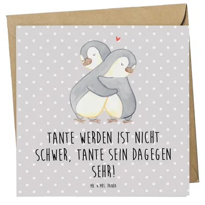 Produktbild von Mr. & Mrs. Panda Glückwunschkarte Tolle Tante - Grau Pastell - Geschenk, Nichte, Familie, Klappkarte, Neffe, Geschenke für Tanten, Liebe, anlasskarte, Familienmitglieder