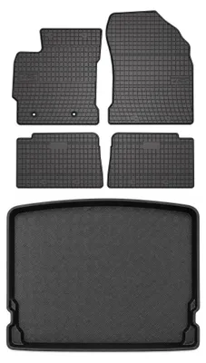 Zdjęcie produktu dla Dywaniki gumowe + mata bagażnika do Toyota Auris II 2012-2018 (hatchback, górny poziom podłogi, hybryda) – czarne, dopasowane – Wielganizator SolidPRO