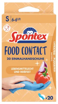 Produktbild von Spontex Food Contact, 20 Einmalhandschuhe aus Nitril, lebensmittelecht, latexfre